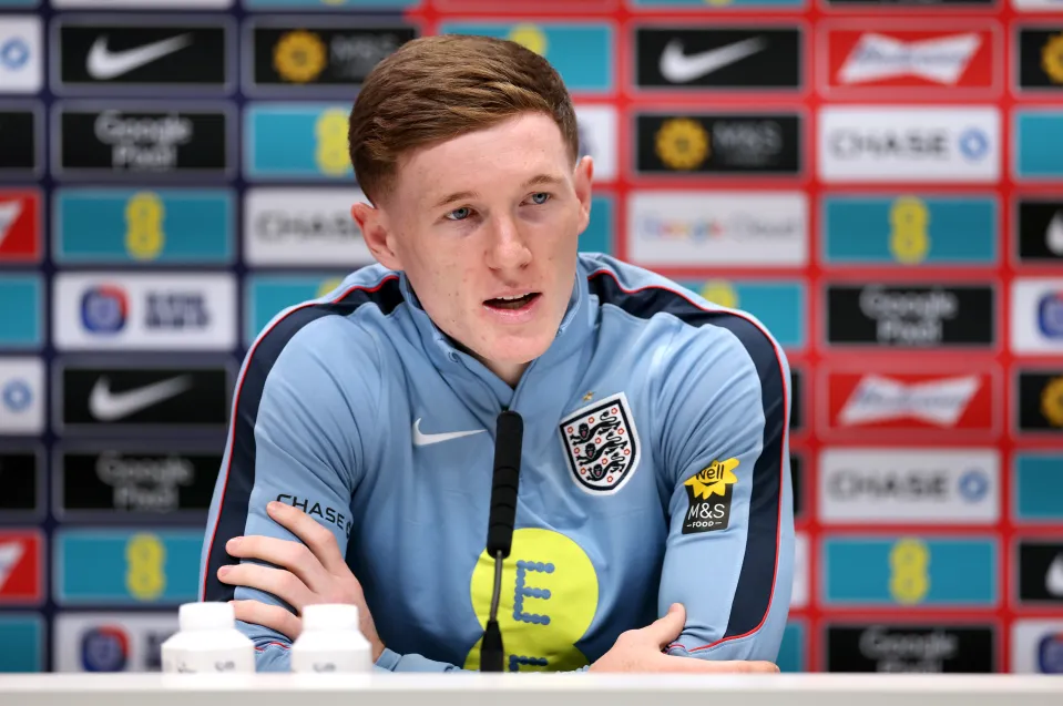 Elliot Anderson speaking in his England press conference.
