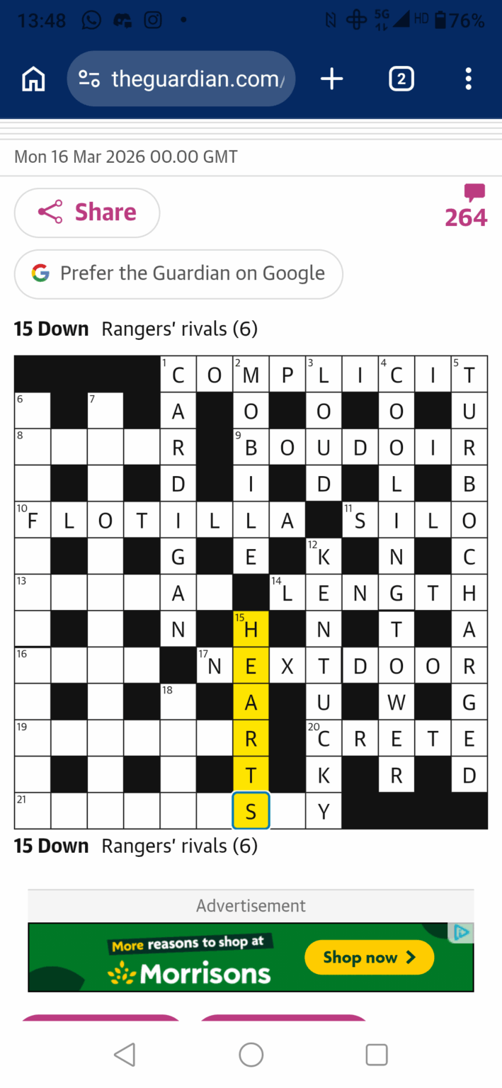 I don't get it; the Guardian crossword keeps saying this is the wrong answer?