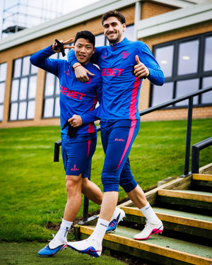 Hwang and Santi Bueno are all smiles(Photo by Brett Patzke - WWFC/Wolves via Getty Images)
