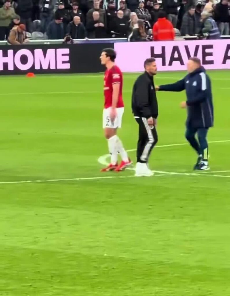 Harry Maguire was fuming with the referee at full time last night