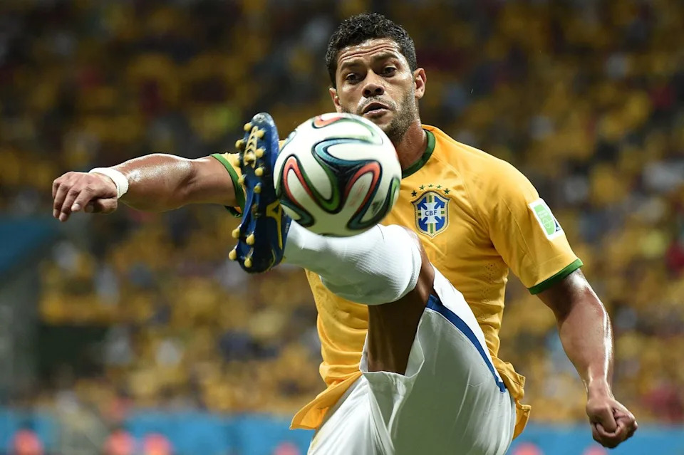  Brazil forward Hulk in action at the 2014 World Cup. 