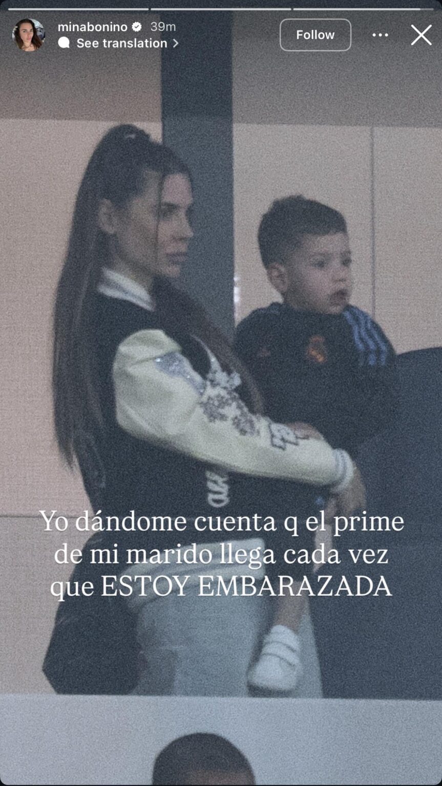 Fede Valverde’s wife Mina Bonino on IG: “Me realizing that my husband’s prime comes every time I’m pregnant.”