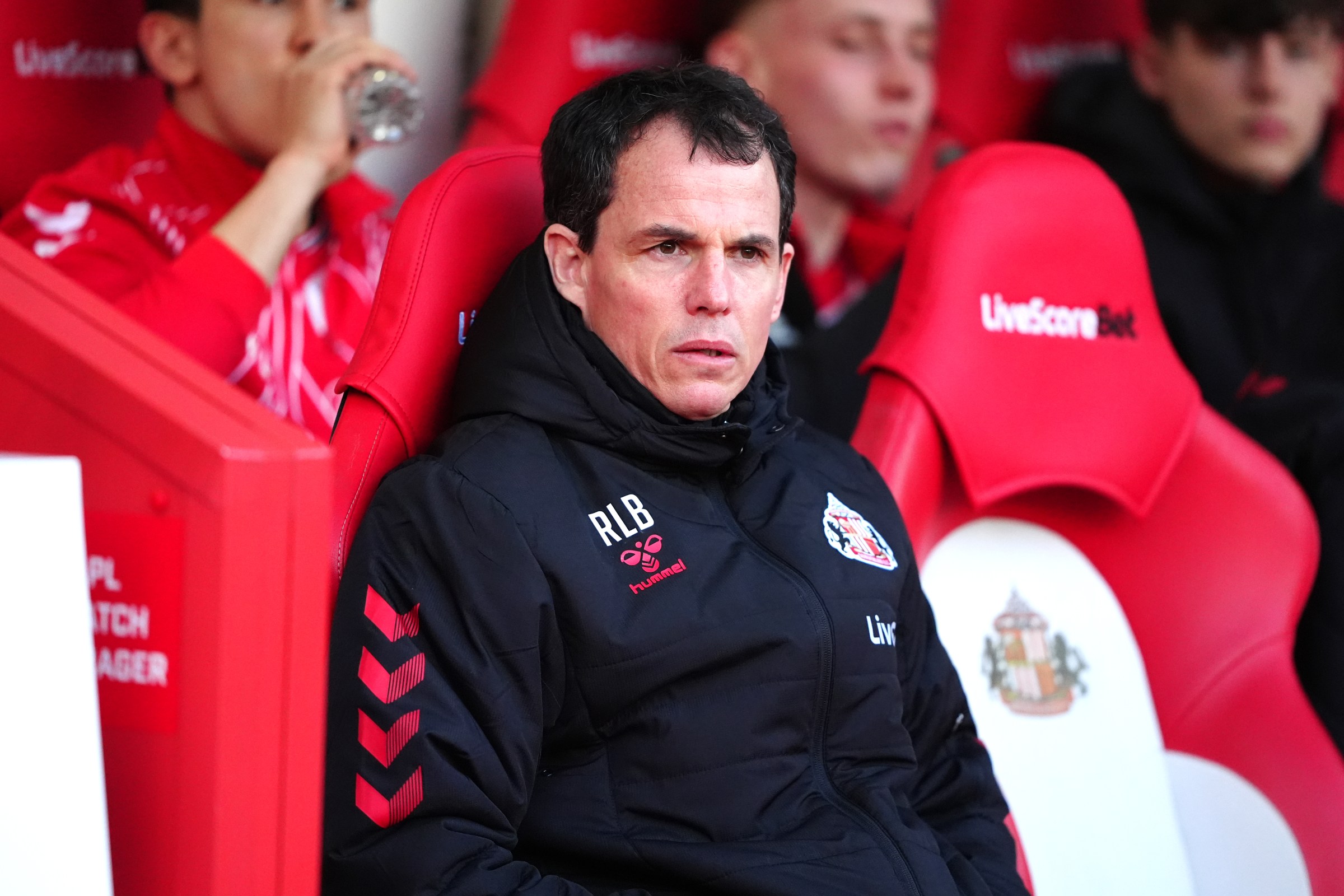 Sunderland manager Regis Le Bris before the Premier League match at the Stadium of Light, Sunderland. Picture date: Saturday March 14, 2026. (Photo by Owen Humphreys/PA Images via Getty Images)