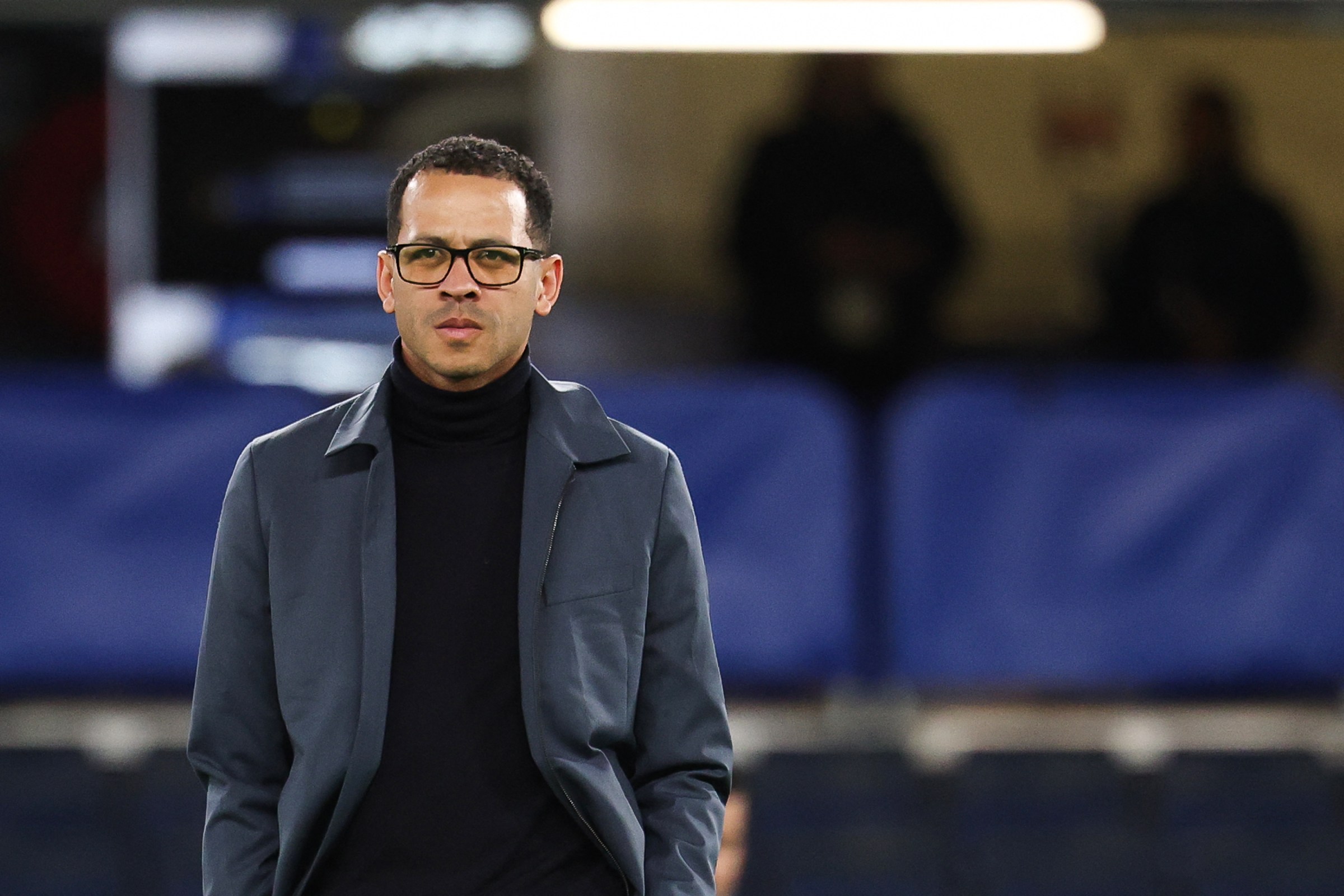 Chelsea’s English head coach Liam Rosenior arrives ahead of the UEFA Champions League round of 16 second leg football match between Chelsea FC and Paris Saint-Germain (PSG) at Stamford Bridge, west London on March 17, 2026. (Photo by FRANCK FIFE / AFP via Getty Images)