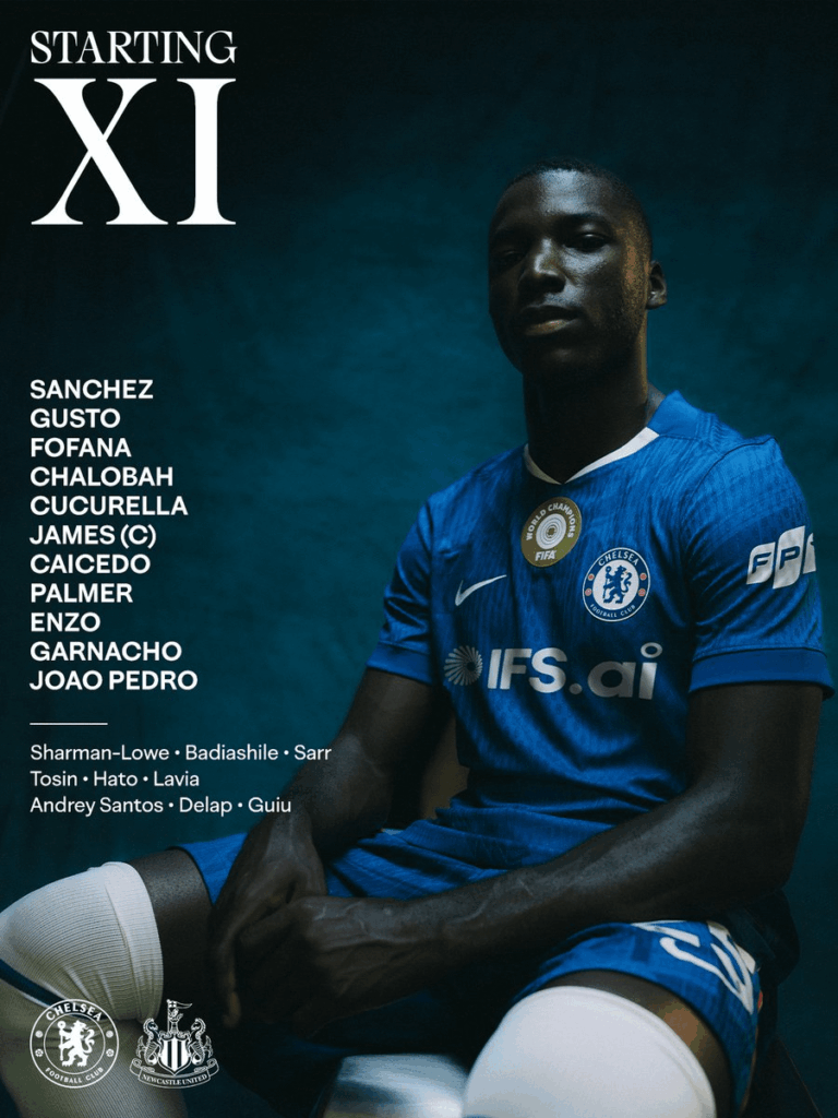 🚨 CHELSEA XI VS NEWCASTLE  (H):

                         Sanchez 
     Gusto Fofana Chalobah Cucurella 
                  James Caicedo 
           Palmer Enzo Garnacho 
                        Joao Pedro