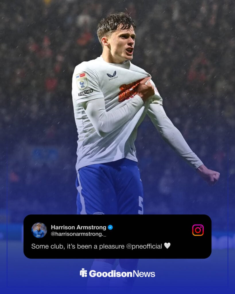 Harrison Armstrong's Preston goodbye message