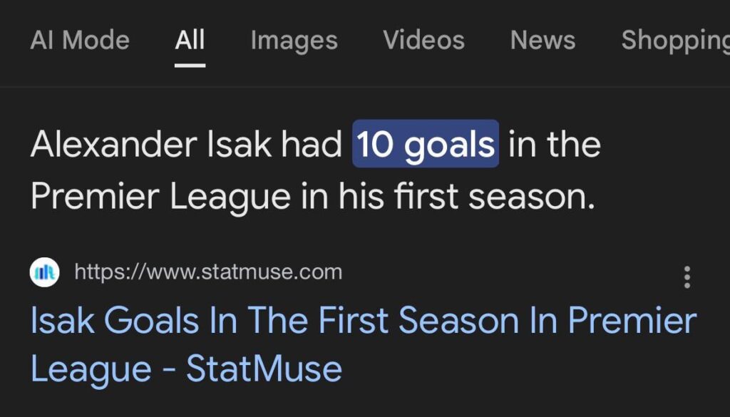 Big Nick is getting a lot of hate recently, yet he’s still on par with Isak in his first season.