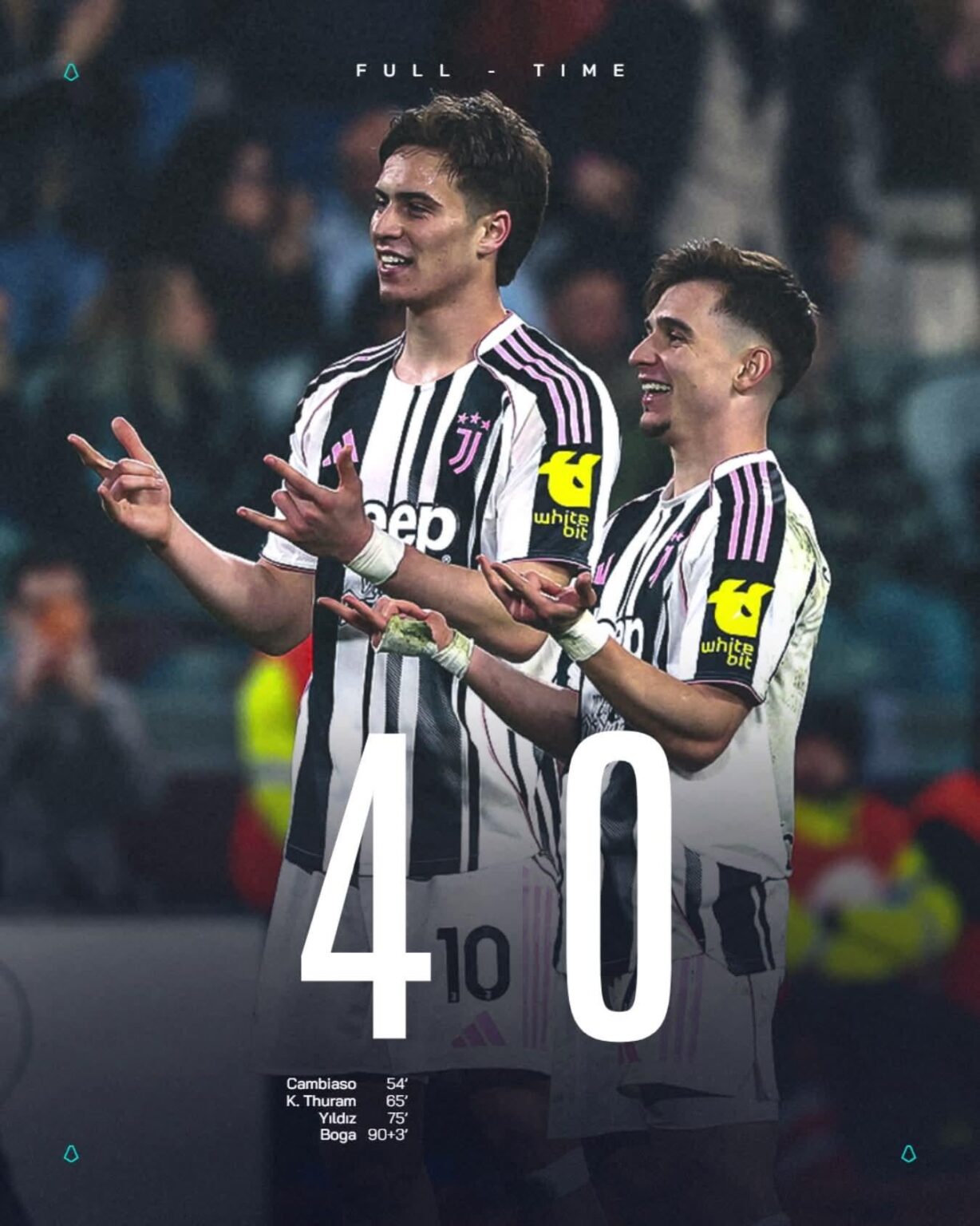 Full time: Juventus 4-0 Pisa