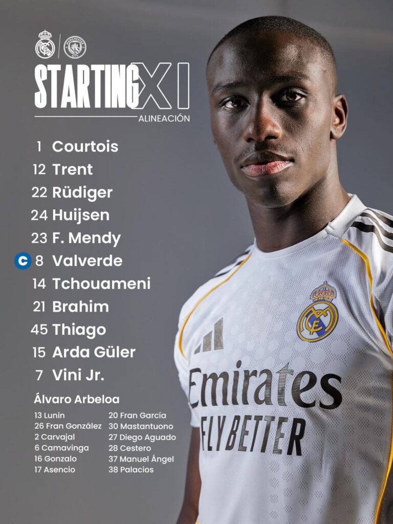 Real Madrid XI vs Manchester City