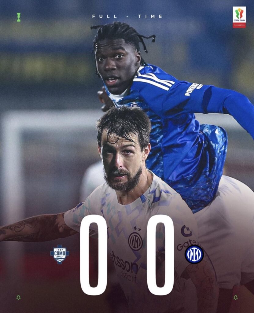 Goalless draw in first leg of Coppa Italia semifinal between Como and Inter!