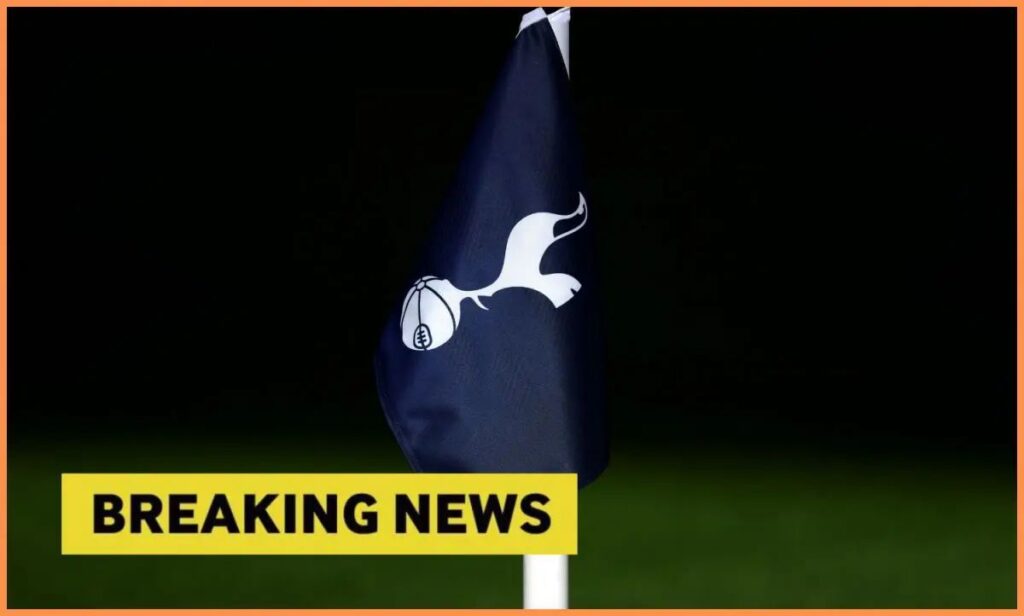 Tottenham closing in on Roberto De Zerbi as per Alasdair Gold tottenham flag with breaking news overlay