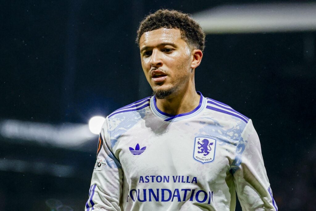 Jadon Sancho looking focused for Aston Villa