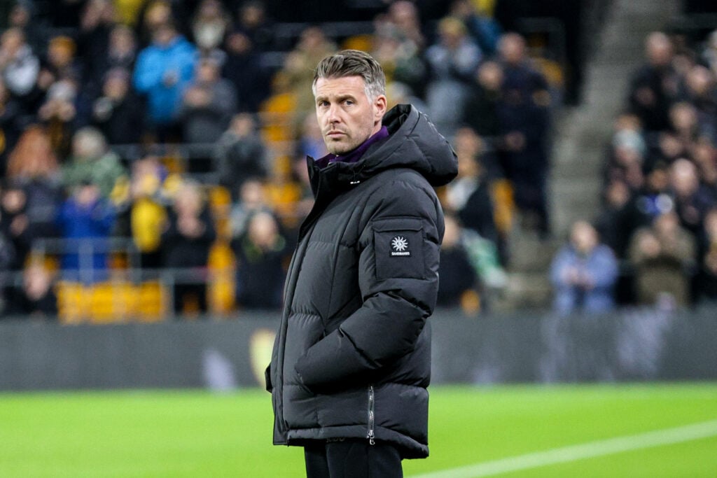 Wolves manager Rob Edwards on the touchline at Molineux