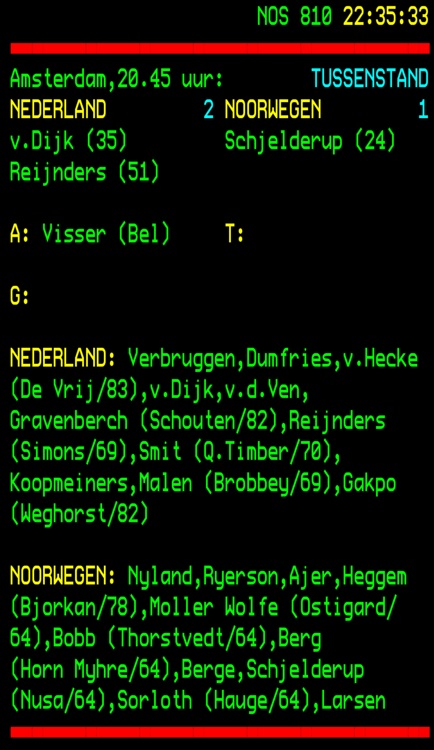 Nederlands elftal wint van Noorwegen