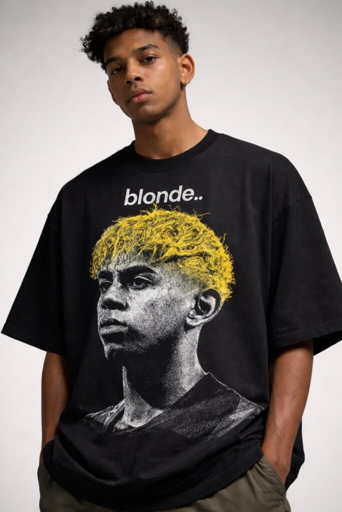 Made a realistic streetwear mockup using my own tee design — tried going for a premium Gen-Z fashion campaign look. Thoughts?