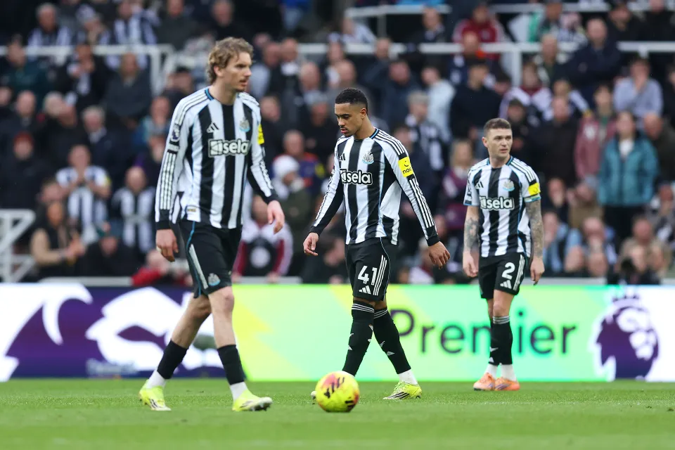 Newcastle after conceding to Everton.