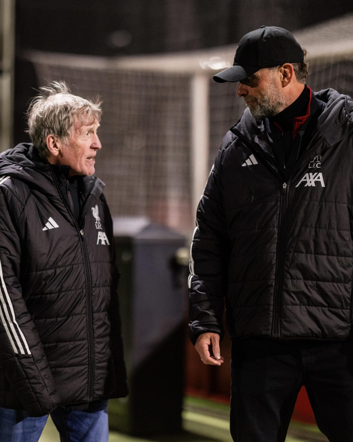 Two familiar faces at tonight's legends match training session