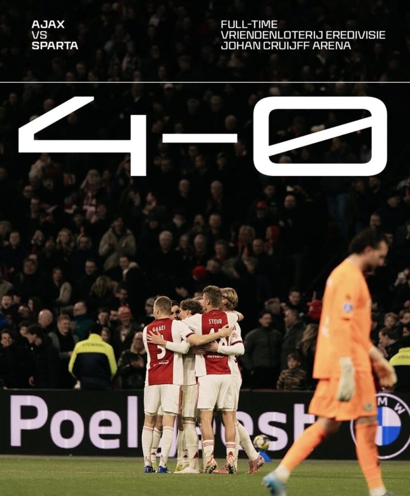 Strong Ajax beats Sparta 4-0