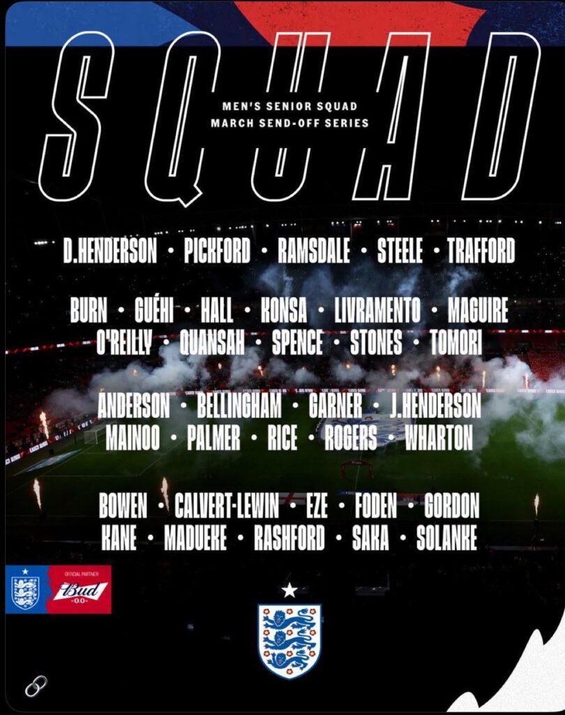 Jude Bellingham is called up for the international break. Trent misses out.