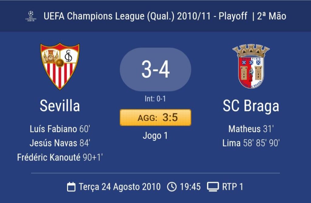 E quando o SC Braga foi a Sevilha fazer história?