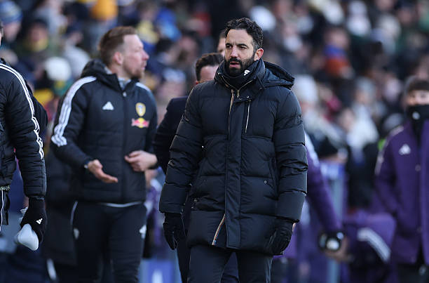 Ruben Amorim, Manager of Manchester United during the Premier League match between Leeds United and Manchester United at Elland Road on January 04,...