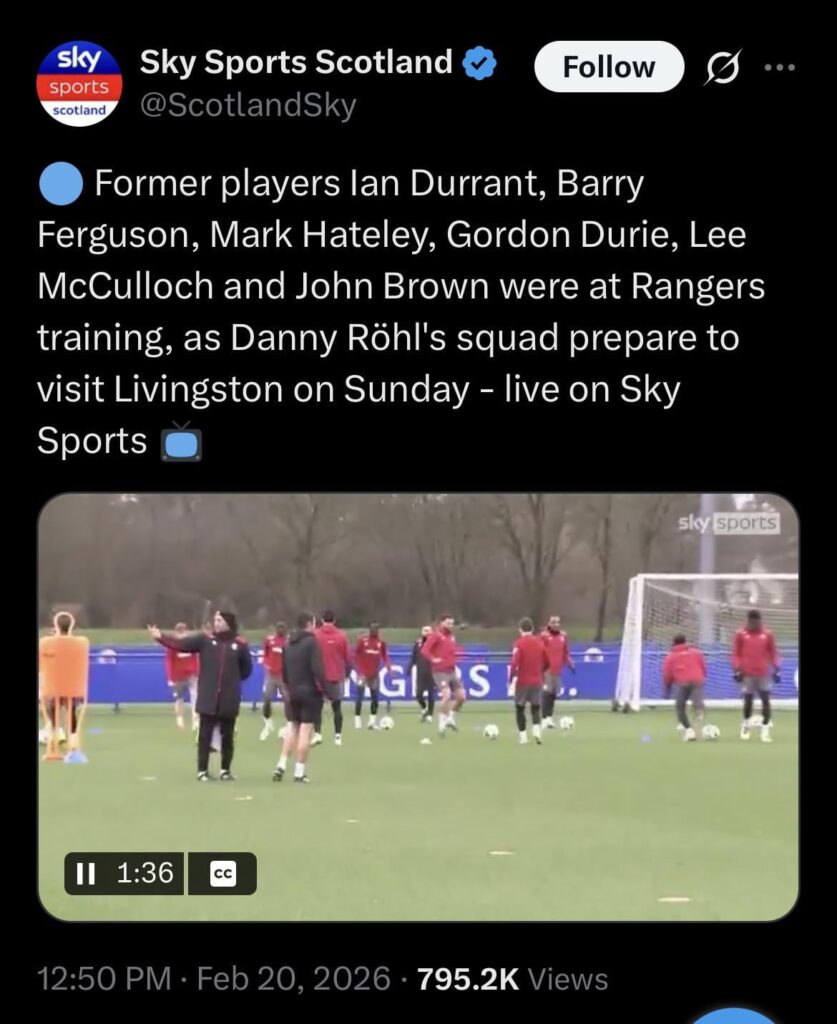 Rangers record since getting the Staunchvengers in for a kick around: 3 games, 2 draws, 1 loss.