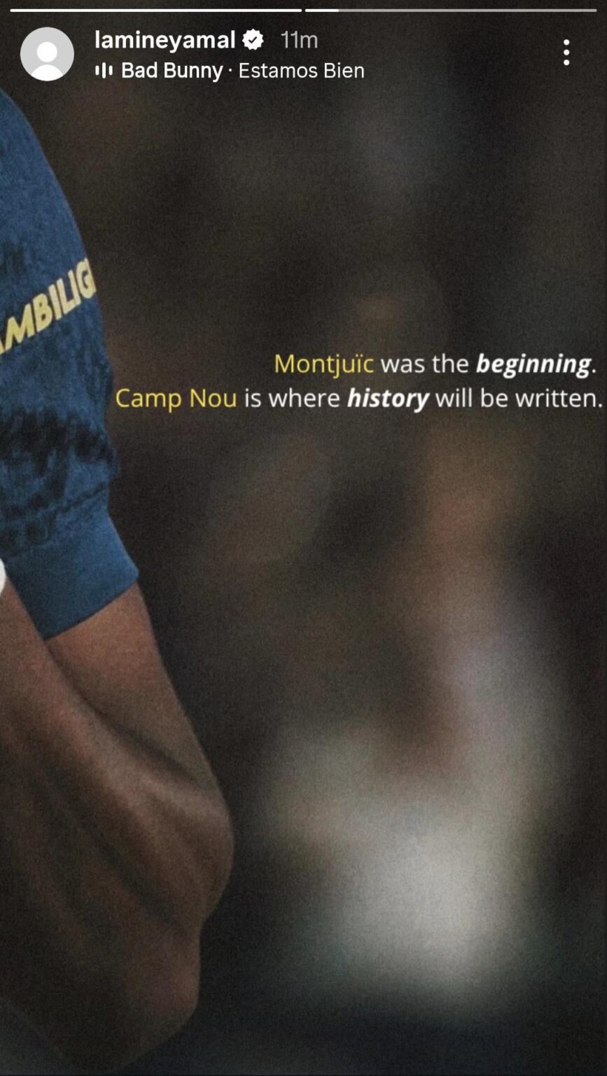 Lamine Yamal on instagram story