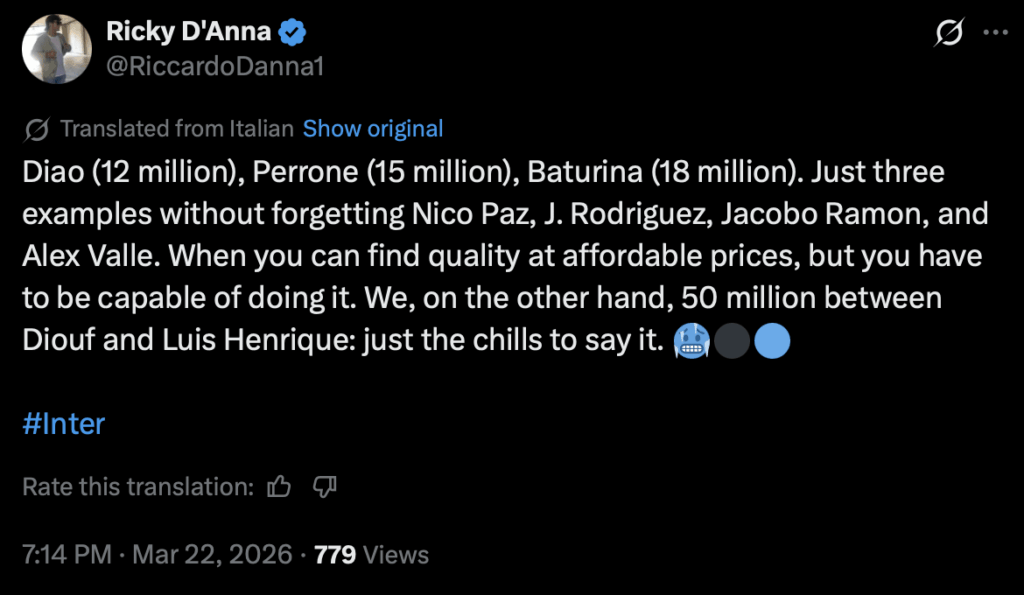 So true, shouldn't have got Arna, Buchanan, Palacios, Frattesi(debatable), Asllani, Henrique, Correa, Taremi and Diouf just to name some. Just on the above examples, 143 million (with add ons, 160 mil) on transfer fees and 36 million on wages annually spent. Scouting needs some work from management.