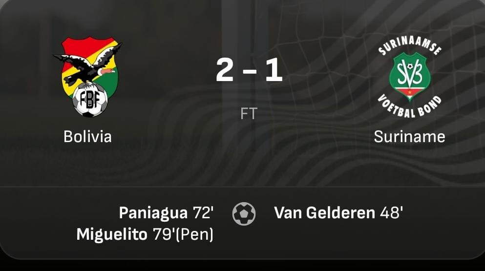 WK droom van Suriname ten einde na 2-1 verlies tegen Bolivia