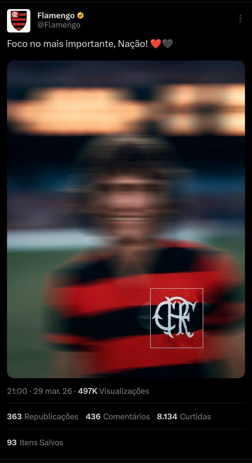 Twitter oficial do flamengo mandando indireta para o Zico.