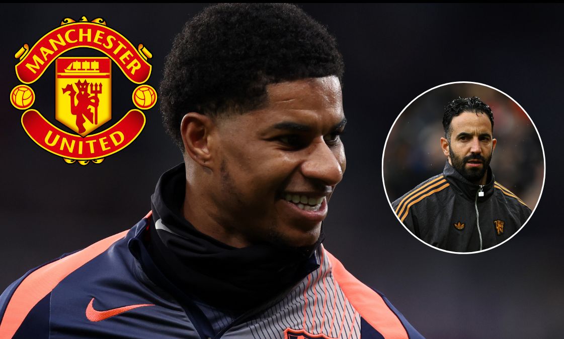 Marcus Rashford while warming up