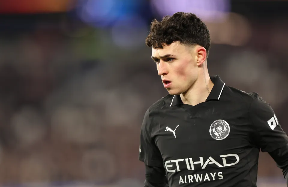 Phil Foden playing for Manchester City