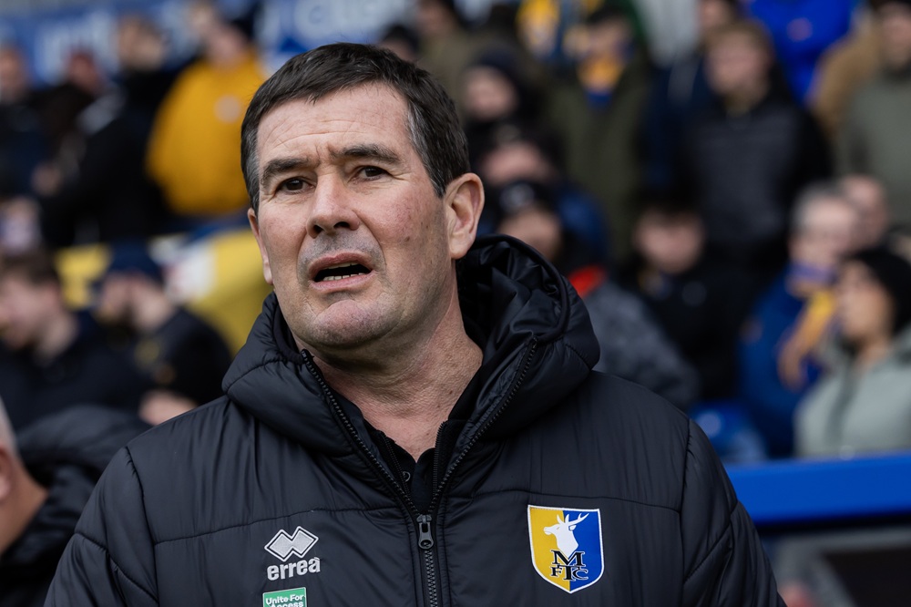 Mansfield Town Manager Nigel Clough during the Sky Bet League One match between Mansfield Town and AFC Wimbledon at One Call Stadium on February 28...