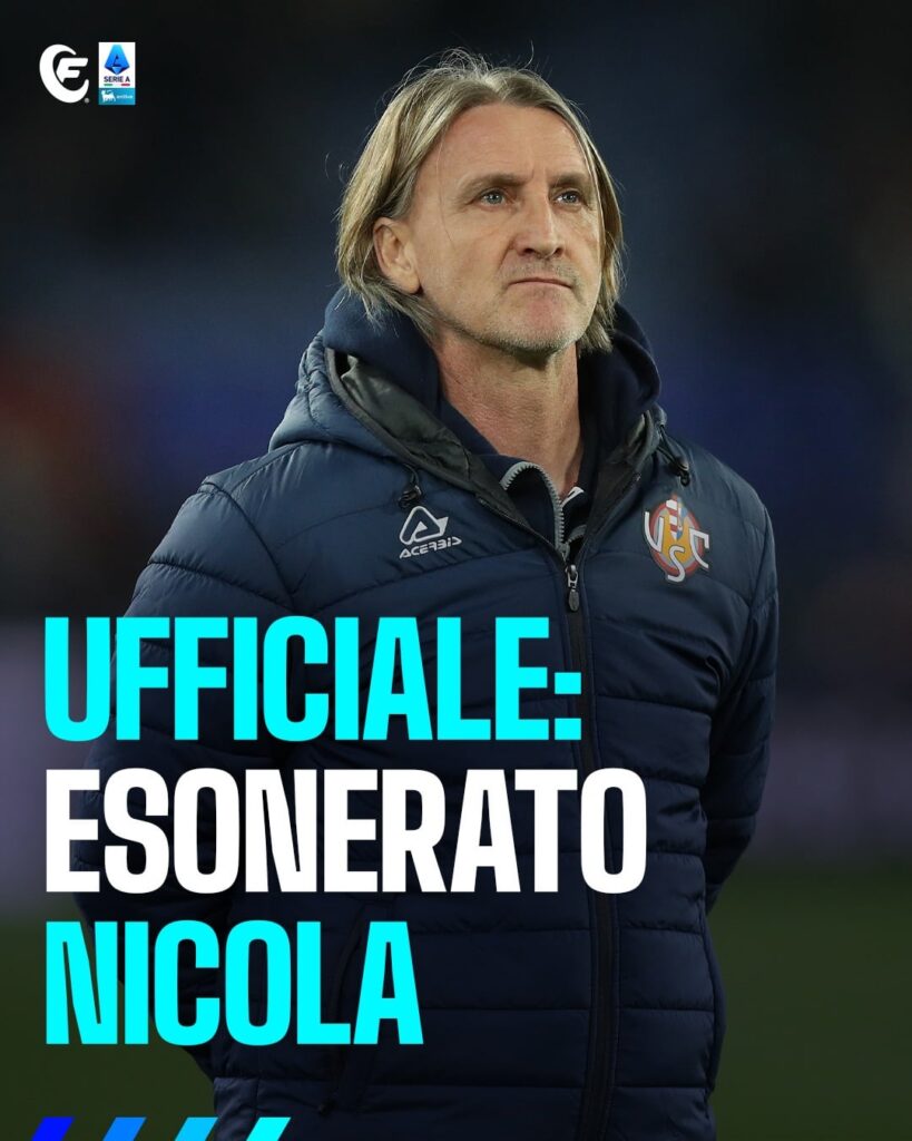 La Cremonese ha esonerato Davide Nicola, al suo posto ci sarà il Maestro
