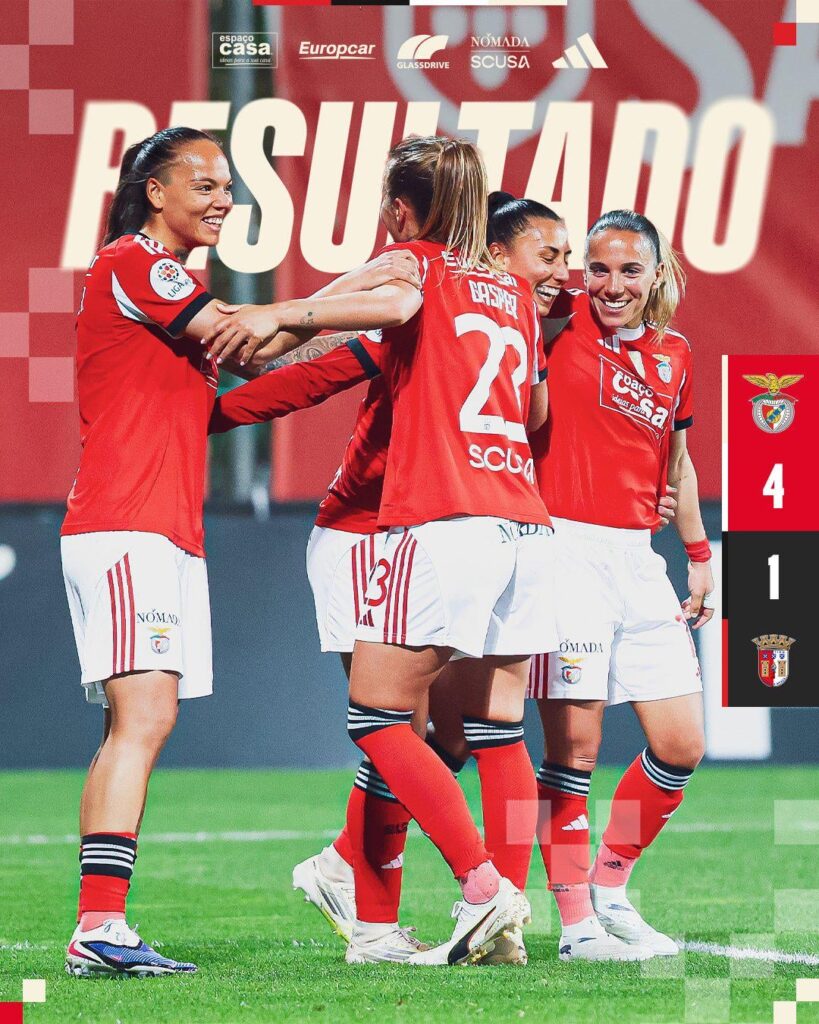 SL Benfica está na final da Taça de Portugal feminina após vender o Braga por 4-1 (5-1 no agregado)