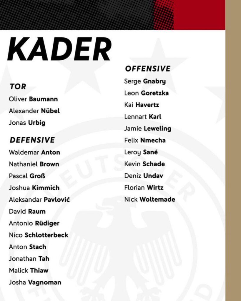 Malick Thiaw and Nick Woltemade have been called up to the Germany squad for this month's friendlies against Switzerland and Ghana