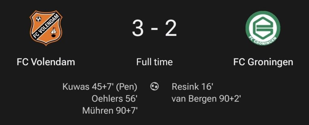 Groningen denkt punt te pakken maar krijgt in laatste minuut alsnog weer de deksel op de neus