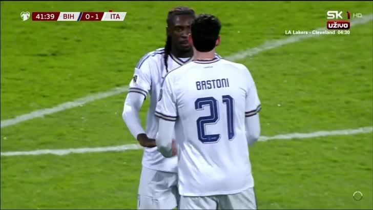 Alessandro Bastoni straight red card against Bosnia and Herzegovina 41'