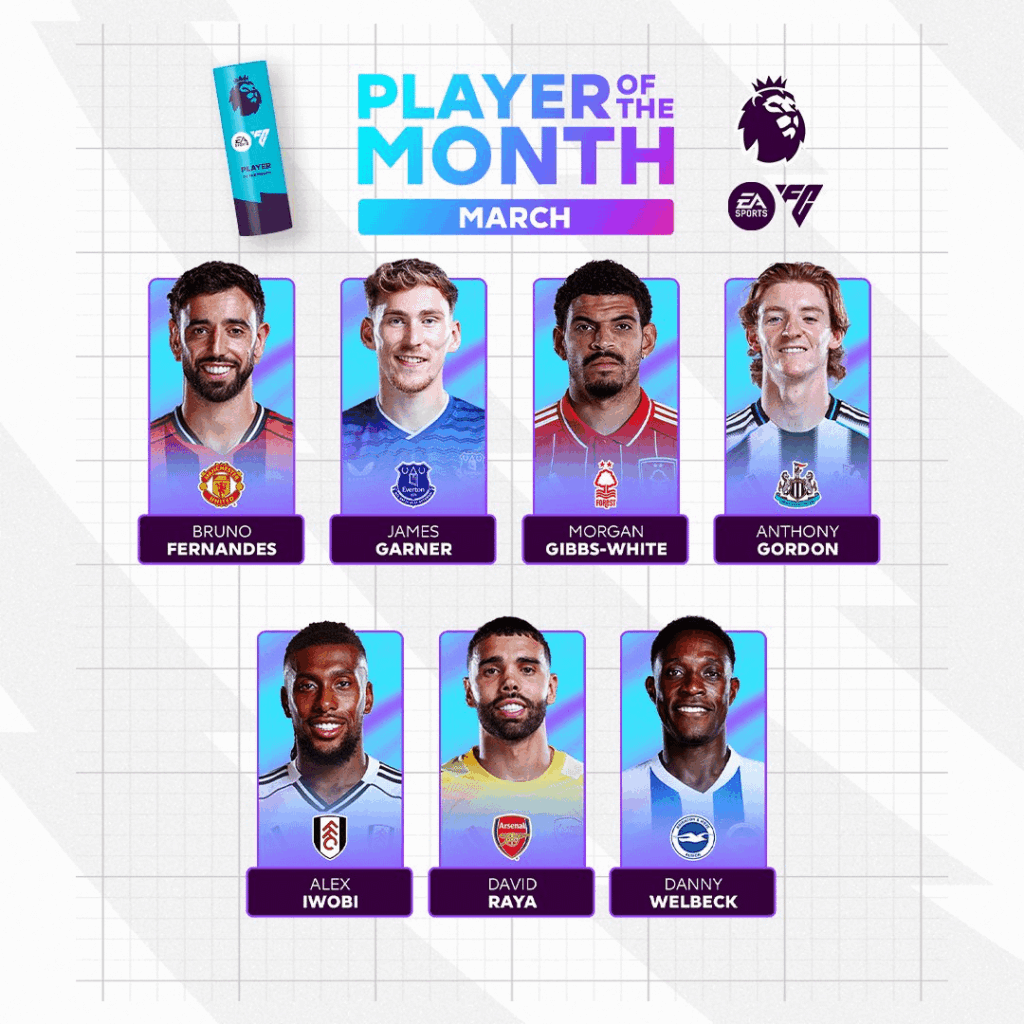 Bruno Fernandes nominated for Premier League Player of the Month for March