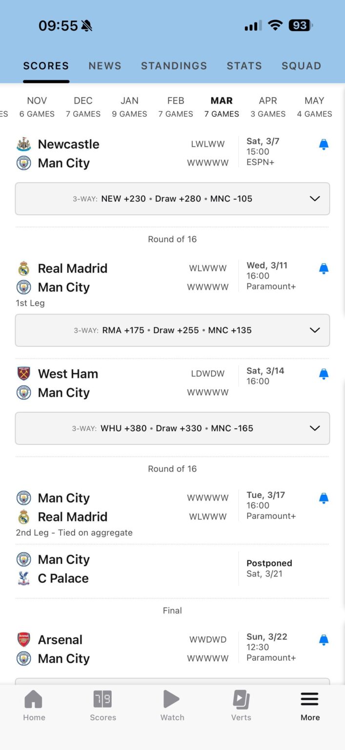 Brutal stretch coming up.