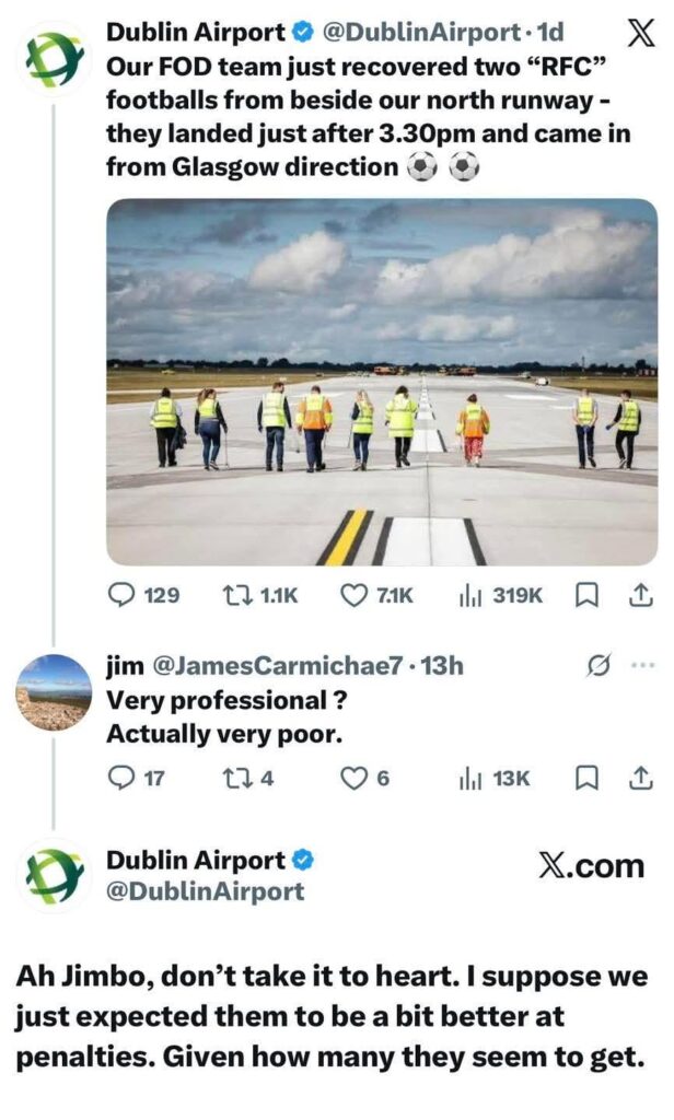 Dublin Airport's latest staunch banter