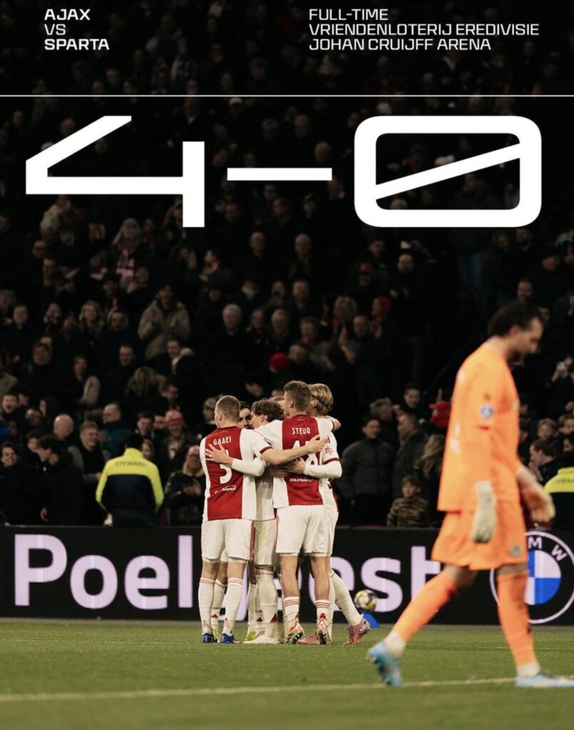 Ajax wint eerste wedstrijd onder Oscar Garcia met klinkende cijfers van Sparta