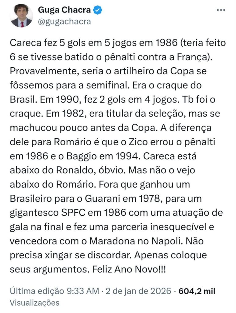 Acham absurdo essa comparação? Na minha opinião eu concordo, os dois eram do mesmo nivel