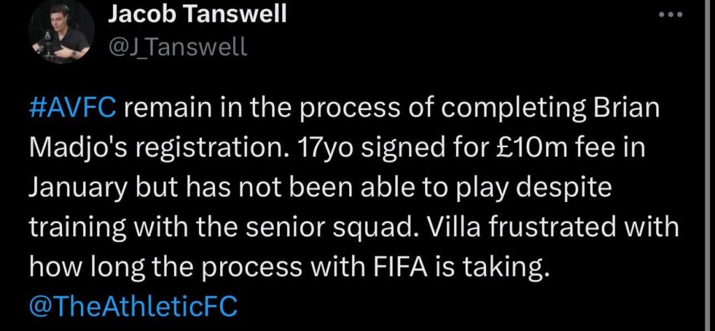 FIFA have blocked the signing of Brian Madjo (Jacob Tanswell)