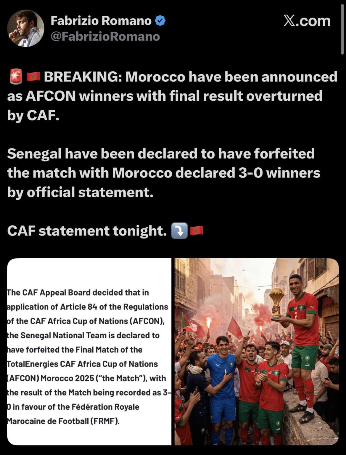 Brahim has won the AFCON