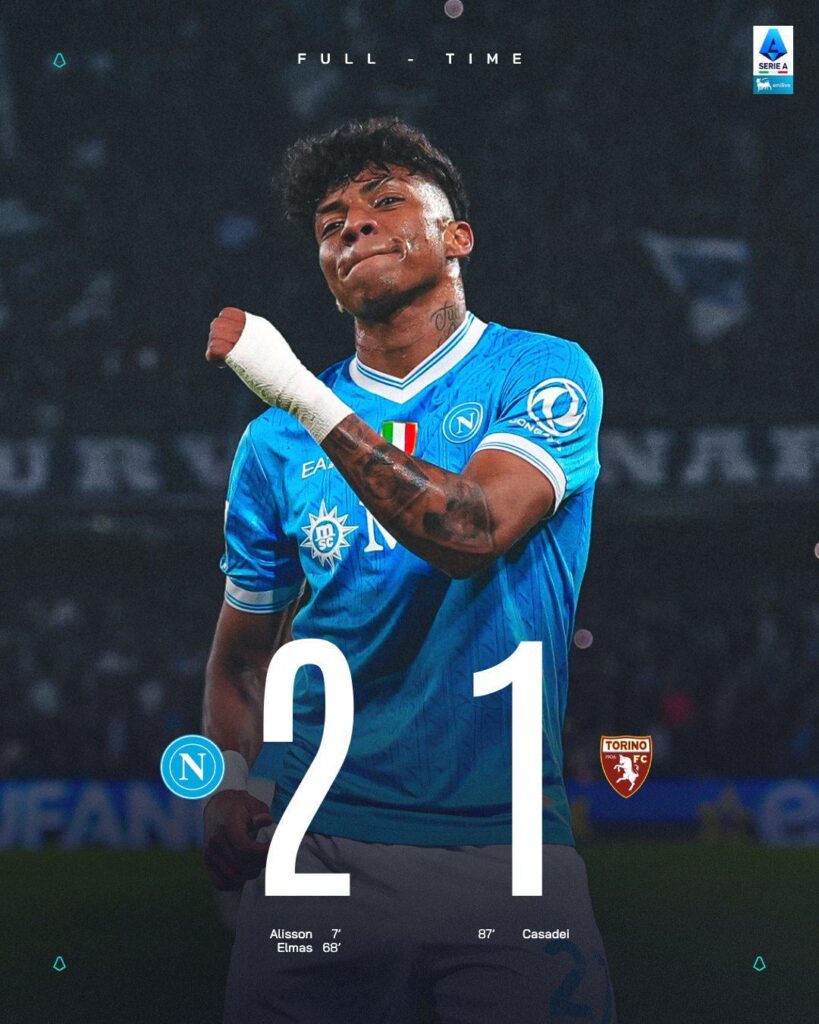 Full Time: Napoli 2-1 Torino