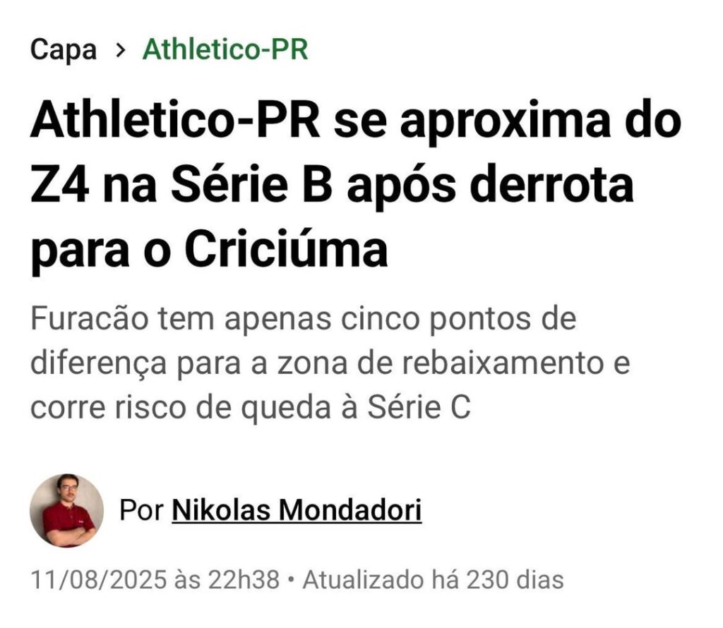 As voltas que o mundo do futebol dá! Menos de 8 meses entre uma notícia e outra.