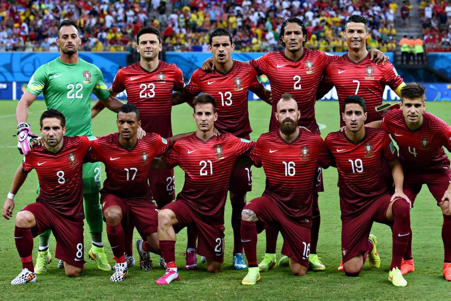 O onze inicial de Portugal quando defrontou os Estados Unidos na segunda jornada da fase de grupos do Mundial 2014