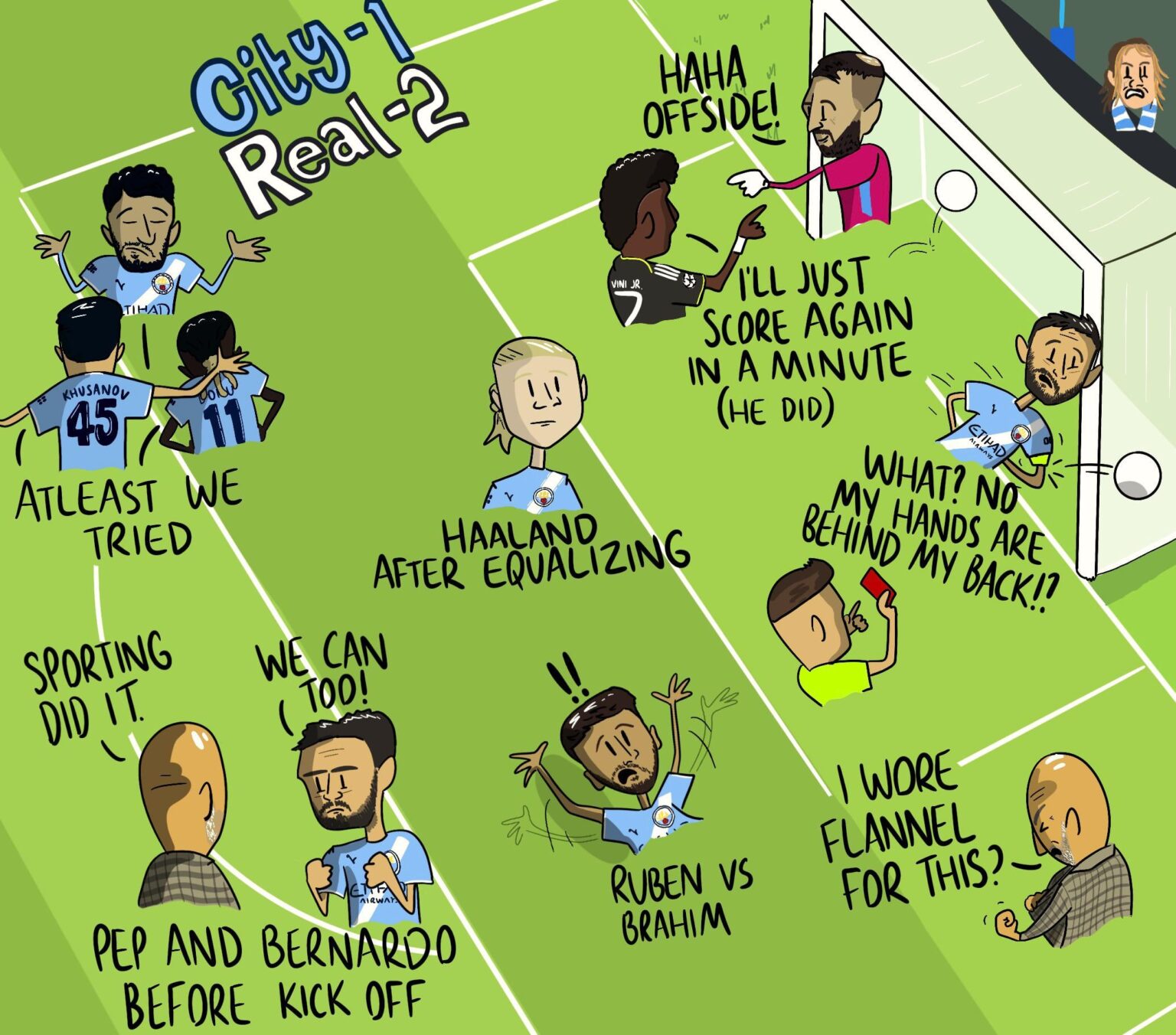 City vs Real Madrid - Cartoon Edition 😐