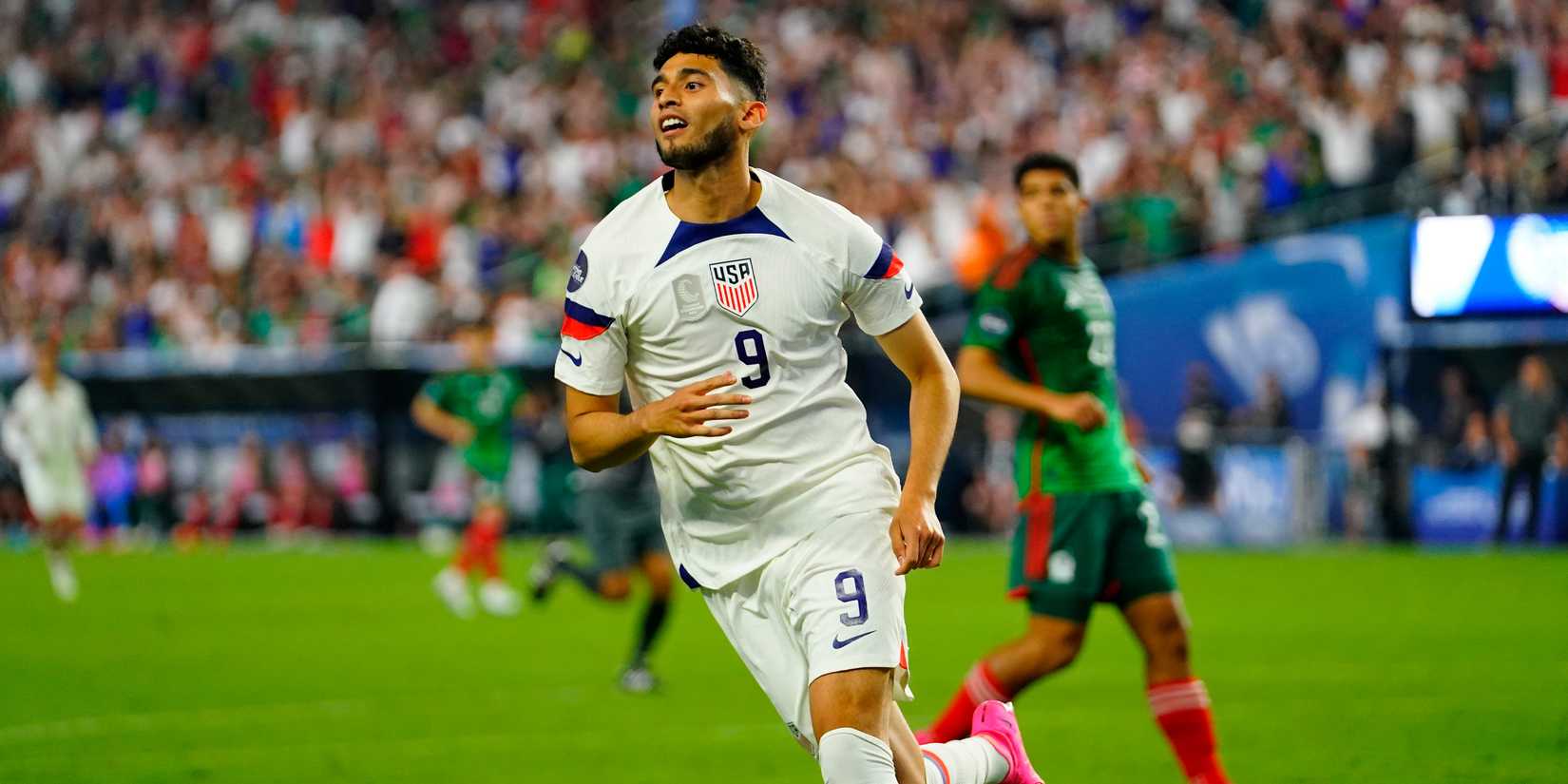 Ricardo Pepi celebrates a goal for the United States